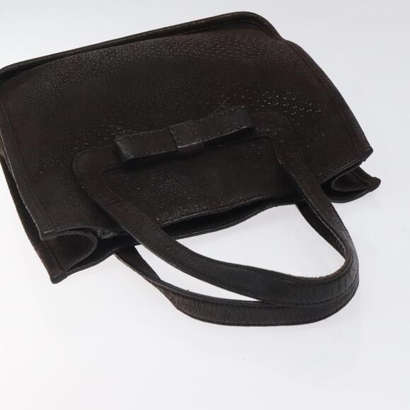 PRADA Hand Bag Leather Brown Silver - Picture 6 of 9